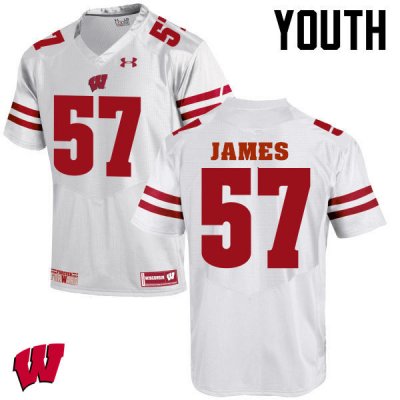 Youth Wisconsin Badgers NCAA #57 Alec James White Authentic Under Armour Stitched College Football Jersey HH31H10GS